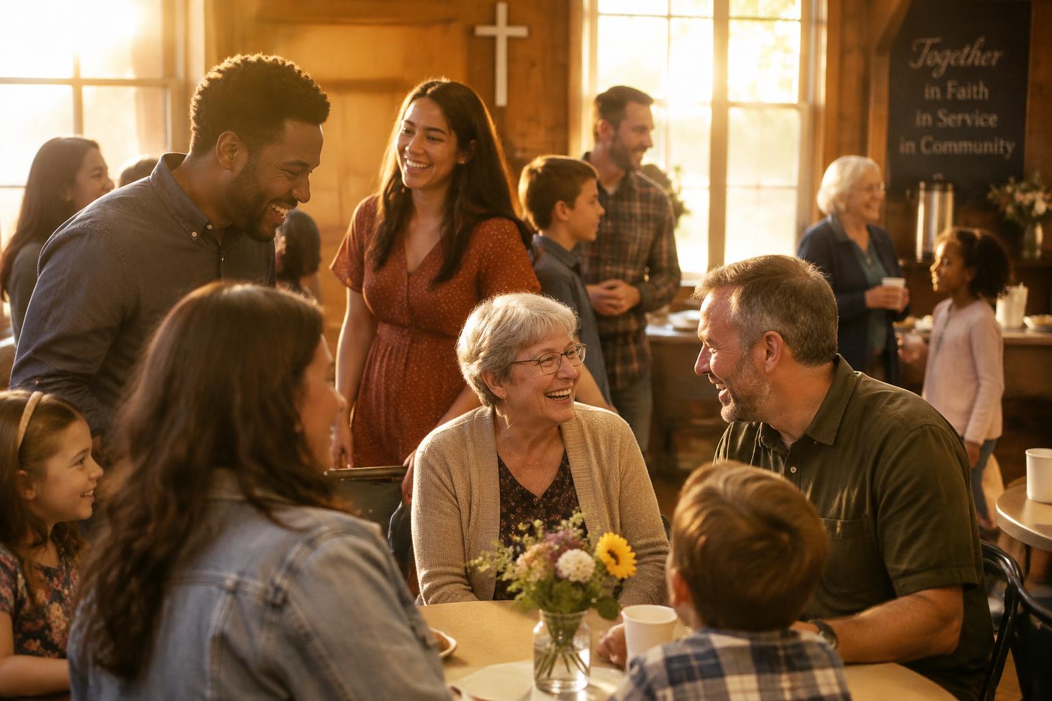 Men, women, and children of the Reaching Out CDC community gathered together